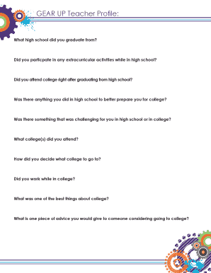 GEAR UP Teacher Profile