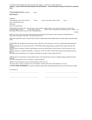 Fillable Online Form 8005-B 300 Chicago Title Administrators Deed ...