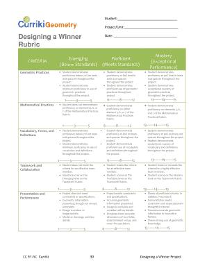 Geometry Project Rubric
