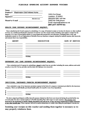 Flexible Spending Account Expense Voucher