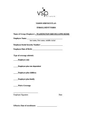 Vision Service Plan Enrollment Form