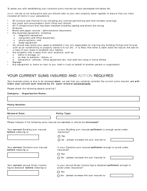 Insurance Renewal Notice for Under-Insurance Review