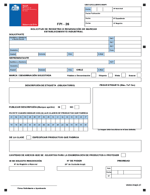 Solicitud de Registro o Renovación de Marcas
