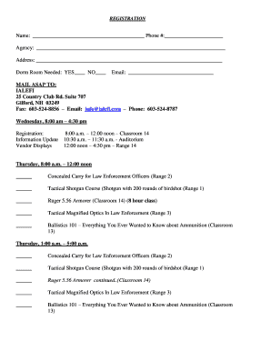 Law Enforcement Training Registration Form