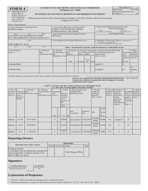 SEC Form 4 Statement of Changes in Beneficial Ownership