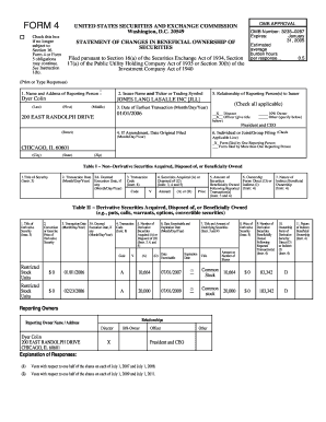 Form 4 Statement of Changes in Beneficial Ownership