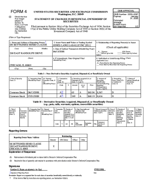 SEC Form 4 Statement of Changes in Beneficial Ownership
