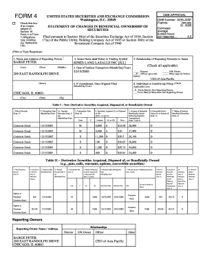 SEC Form 4 Statement of Changes in Beneficial Ownership
