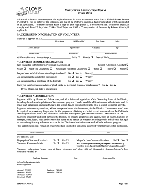Volunteer Application Form