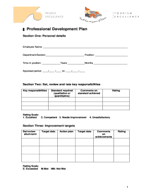 Fillable Online Professional Development Plan A template you can adjust ...