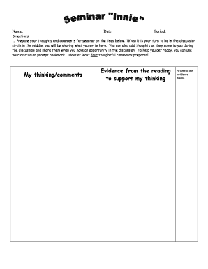 Seminar Discussion Evaluation Form