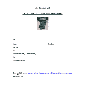 Cherokee County Rollcart Work Order