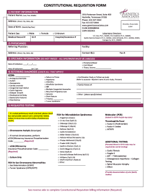 Genetic Testing Requisition Form