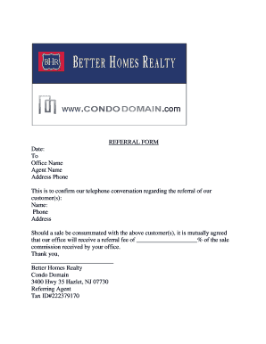 Real Estate Referral Form