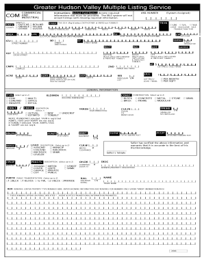 Greater Hudson Valley Commercial Listing Form