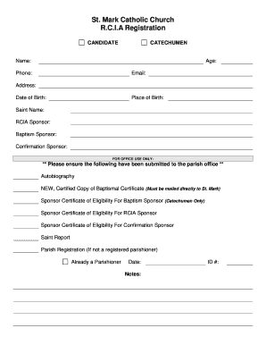 Sample letter for catholic school application - St Mark Catholic Church RCIA Registration