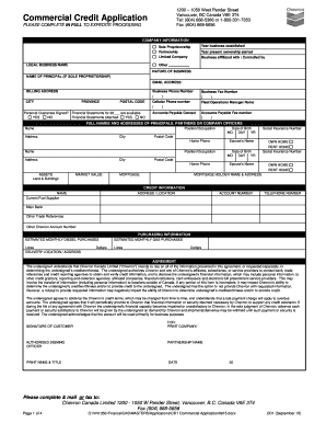 Chevron Canada Commercial Credit Application