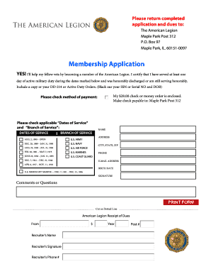 American Legion Membership Application
