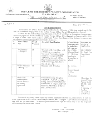 APPLICATION FOR THE POST OF - gajapatinicin - gajapati nic