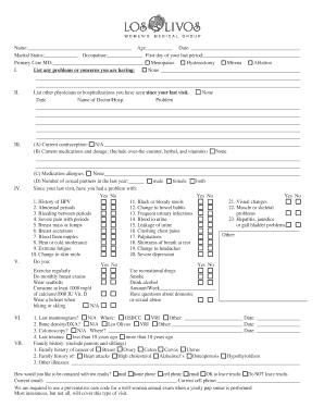 Well-Woman Annual Exam Form