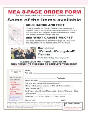 MEA Order Form for Leaflets