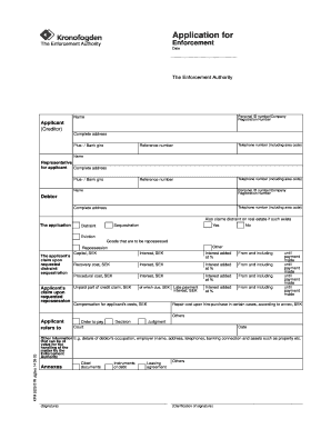 Swedish Enforcement Authority Distraint Application
