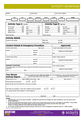 Bsa duty roster - intention form