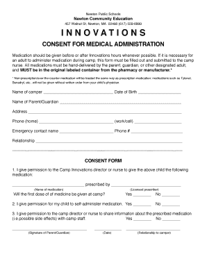 Innovations Camp Medical Consent Form