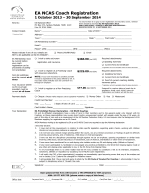 EA NCAS Coach Registration Form