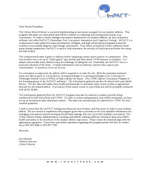 ImPACT Concussion Management Program Consent Form