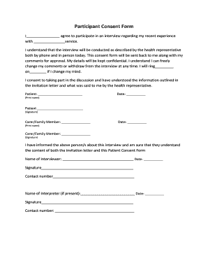Patient Consent Form for Interview