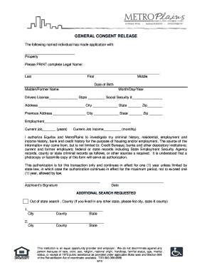 General Consent Release Form