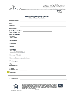 Minnesota Tenant Termination Notice