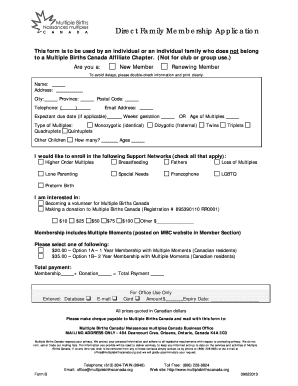 Direct Family Membership Application