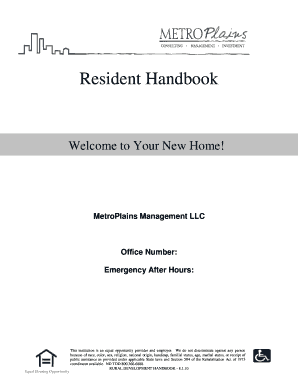 Signature page of lease agreement - Welcome to Your New Home - MetroPlains Management