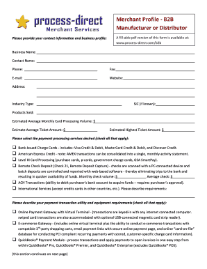 B2B Merchant Profile Form