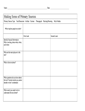 Primary Source Analysis Worksheet