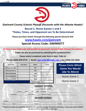 Atlanta Hawks Playoff Discount Ticket Order Form