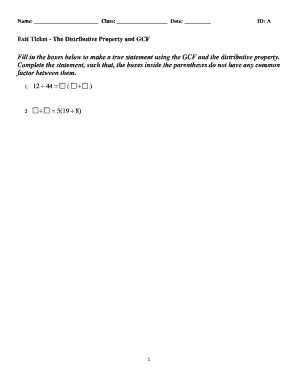 ExamView - ET - The Distributive Property and GCFtst