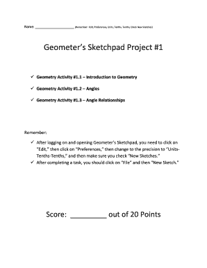 Geometry Activity Worksheet