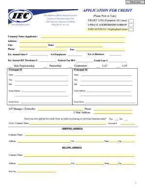 Credit Application Form