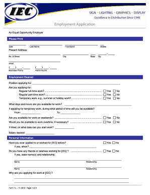 Employment Application Form