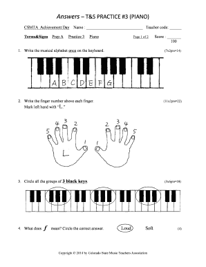 CSMTA Piano Terms and Signs Practice Test