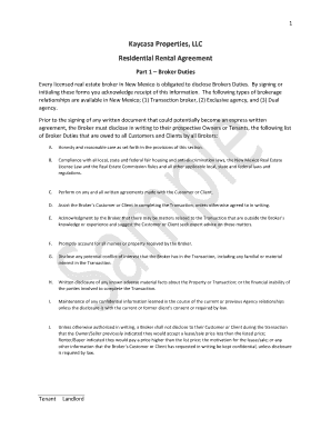 New Mexico Residential Rental Agreement