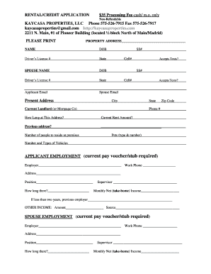 Rental Application Form