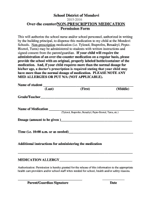 Over-the-Counter Medication Permission Form
