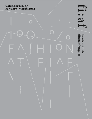 (FIAF) Calendar No. 17 January March 2012 - French Institute ... - fiaf