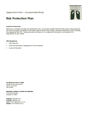Risk Protection Plan Application Form