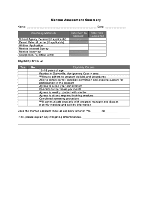 Mentee Assessment Summary - LEAP ORG - leaporg