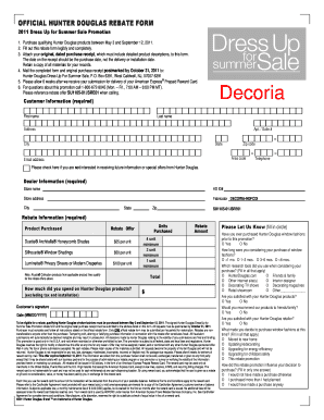 Hunter Douglas Rebate Form
